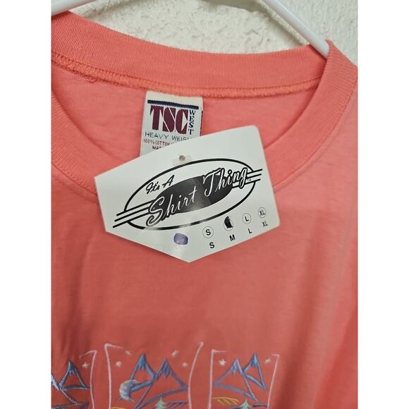 Vintage Boulder T-shirt Medium Embroidered Mountains Trees TSC WEST Pastel NWT - Picture 3 of 8